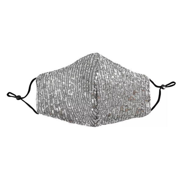 Stoffmasken silber Pailletten