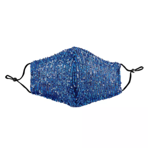 Stoffmasken blaue Pailetten