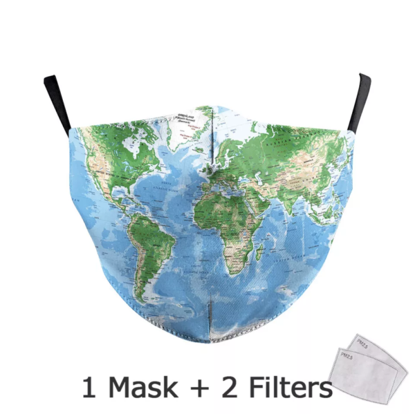 Stoffmasken world map