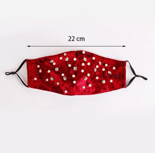 Stoffmasken Rhinestone Red